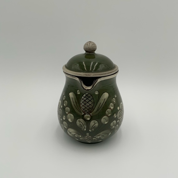 Vintage Signed Kohler Folk Art Pottery Pitcher, Floral - Picture 2 of 9